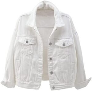 Locachy Women's Casual Denim Jacket Solid Color Basic Long S... Locachy Women's Casual Denim Jacket Solid Color Basic Long S...