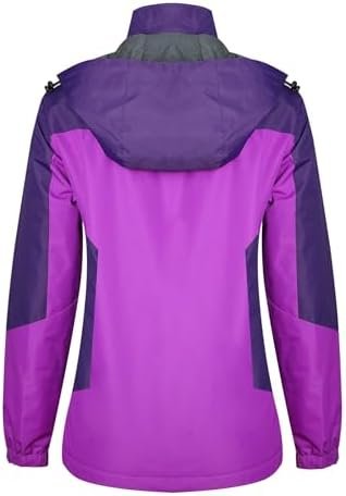 Women's Waterproof Rain Jacket with Detachable Hood Lightwei...
