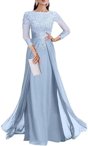 3/4 Sleeve Mother of The Bride Dresses for Wedding Sequin La...