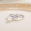 EAMTI 1.5CT 925 Sterling Silver Wedding Band Teardrop Bridal...