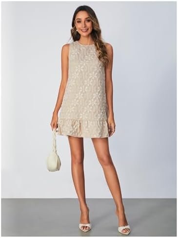 SOLY HUX Women's Ruffle Hem Sleeveless Tank Dress Round Neck...