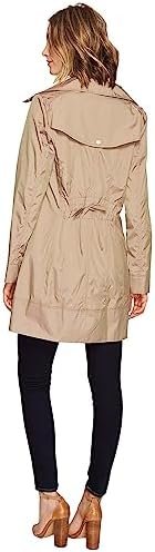 Cole Haan Women's Packable Hooded Rain Jacket with Bow