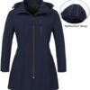 CREATMO US Women's Plus Size Long Softshell Jacket Waterproo...