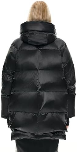 Orolay Women's Thickened Hooded Down Jacket – Winter Shiny P...