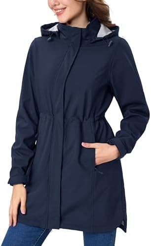 MAGCOMSEN Women's Long Fleece Lined Jackets Warm Winter Wind...