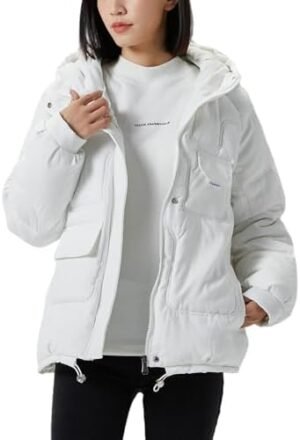 JiangWu Women's Winter Thickened Hooded Cotton Coat Windproo... JiangWu Women's Winter Thickened Hooded Cotton Coat Windproo...
