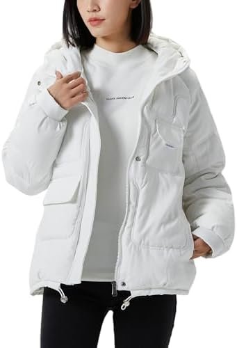 JiangWu Women's Winter Thickened Hooded Cotton Coat Windproo...