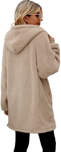 ReachMe Womens Fleece Zip Up Jacket with Pockets Oversized L...