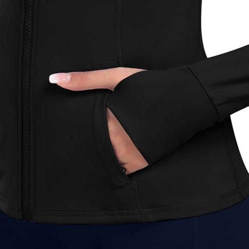 Women's Hooded Athletic Full Zip Workout Jacket With Pockets...