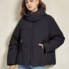 Gihuo Womens Puffer Jacket Full Zip Quilted Hooded Bubble Co...
