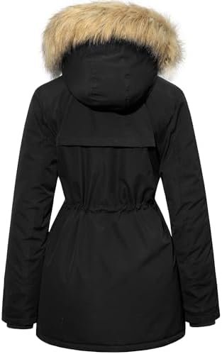 Women's Fur Hood Winter Parka Thicken Winter Jacket Coat Hoo...