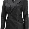 fjackets Lambskin Leather 3/4 Coat - A Fusion of Timeless St...