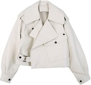 LY VAREY LIN Women Black Faux Leather Jackets Casual Short LY VAREY LIN Women Black Faux Leather Jackets Casual Short O...
