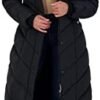 Steve Madden Women's Long Chevron Maxi Puffer Coat