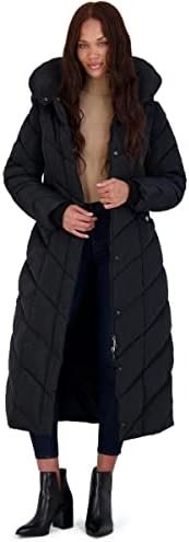 Steve Madden Women's Long Chevron Maxi Puffer Coat