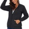 MAGCOMSEN Womens Zip Up Hoodies Sherpa Lined Fleece Thermal ...