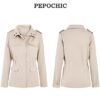 Pepochic Womens Military Jacket Zip Up Snap Buttons Lightwei...