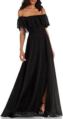 Ever-Pretty Women's Elegant Off The Shoulder Side Split High... Ever-Pretty Women's Elegant Off The Shoulder Side Split High...