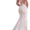 Mermaid Wedding Dresses for Bride Lace Beach Tulle Applique ...