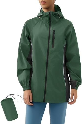 LOMON Lightweight Active Rain Jacket Hooded Water Resistant ...
