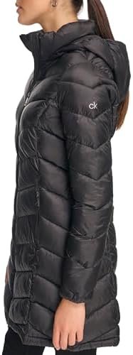 Calvin Klein Women's Everyday Hooded Zip Front Puffer Long S...