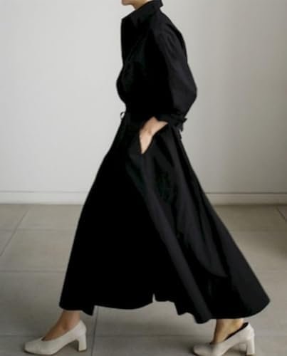 Shirt Dresses for Women Long Sleeve Button Lapel Cotton Line...