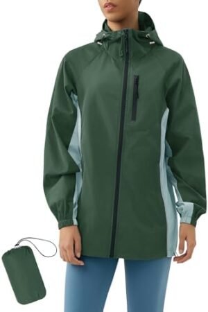 LOMON Lightweight Active Rain Jacket Hooded Water Resistant ...