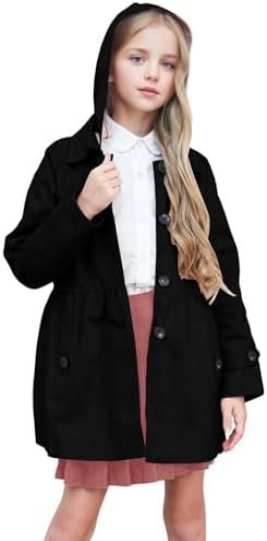 BINPAW Girl's Hooded Trench Coat