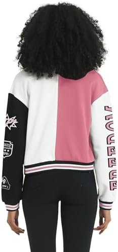 COZYPOIN Women's Varsity Jacket Cropped Letterman Jacket Lig...