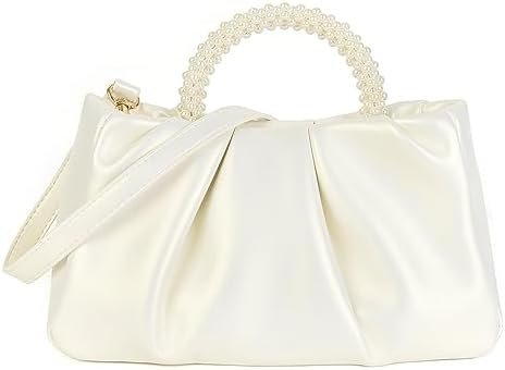 Valleycomfy Evening Clutch Pearl Purses for Women Ladies Sof...