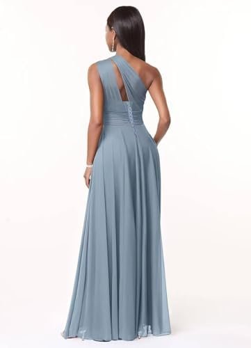 One Shoulder Bridesmaid Dresses for Women Long Prom Dress wi...