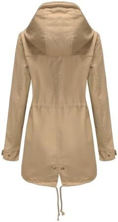 Women's Ligtweight Jackets Anorak Utility Drawstring Waist H...