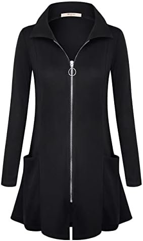 Miusey Womens Zip Up Tunic Sweatshirt Collar Neck Lightweigh... Miusey Womens Zip Up Tunic Sweatshirt Collar Neck Lightweigh...
