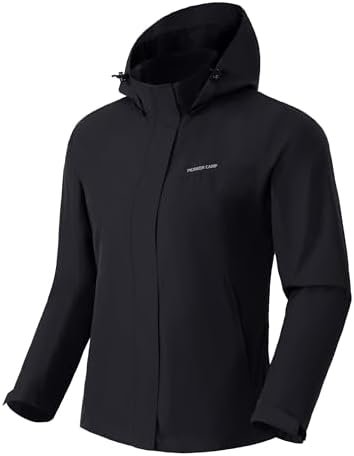 Pioneer Camp Women's Rain Jacket with Hood Waterproof Windbr...