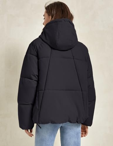 Gihuo Womens Puffer Jacket Full Zip Quilted Hooded Bubble Co...