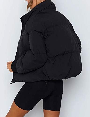 UANEO Puffer Jacket Womens Oversized Cropped Puffy Quilted W...