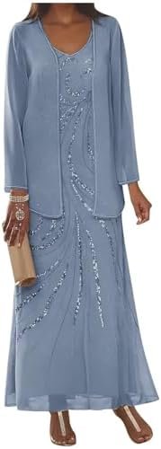 TORYEMY 2 Pieces Mother of The Bride Dresses with Jacket TORYEMY 2 Pieces Mother of The Bride Dresses with Jacket Seq...
