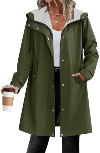 Zeagoo Womens Waterproof Raincoat Lightweight Rain Jacket Wo...