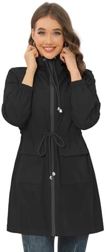 Rain Jacket for Women Waterproof with Hood Active Outdoor Lo...