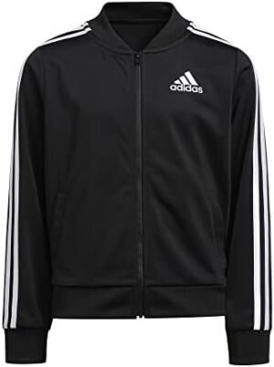 adidas Girls' Zip-up Tricot Track Jacket Warm-up Bomber adidas Girls' Zip-up Tricot Track Jacket Warm-up Bomber