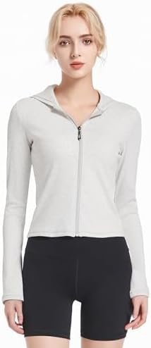 Ribbed Hoodies for Women Lightweight Full Zip Up Jackets Lon... Ribbed Hoodies for Women Lightweight Full Zip Up Jackets Lon...