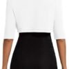 MINTLIMIT Women's Bolero Shrug Top 3/4 Sleeve Open Front Cro...