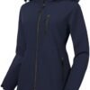 CREATMO US Women's Plus Size Long Softshell Jacket Waterproo...