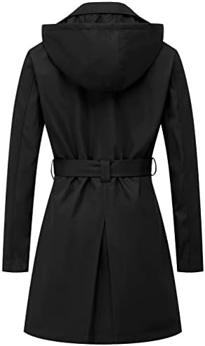 CREATMO US Women's Trench Coat Double-Breasted Classic Lapel...