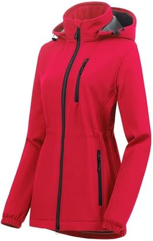 Chrisuno Women's Lightweight Long Softshell Fleece Lined Jac...