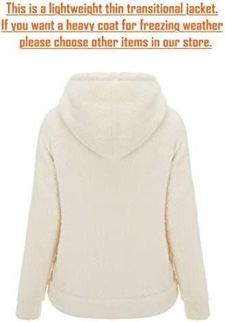 RISISSIDA Women Faux Fur Fleece Lightweight Jacket Spring Fa...