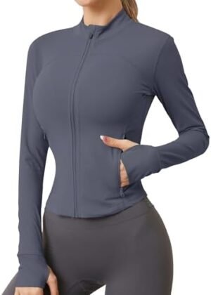 AKEWEI Womens Zip Up Workout Jackets Lightweight Athletic Sl... AKEWEI Womens Zip Up Workout Jackets Lightweight Athletic Sl...