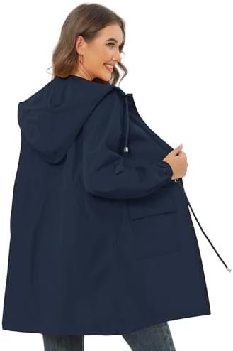 Rain Jacket for Women Waterproof with Hood Active Outdoor Lo...