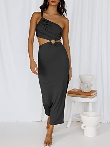 ANRABESS Women Summer One Shoulder Sleeveless Maxi Dress Cut...