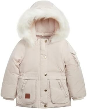 LONDON FOG Girls' Heavyweight Utility Parka with Cozy Trim H... LONDON FOG Girls' Heavyweight Utility Parka with Cozy Trim H...